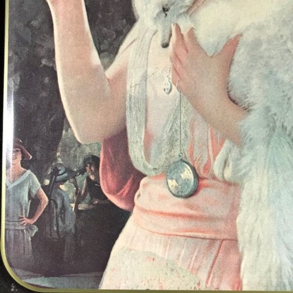 Vintage Coca-Cola Nostalgia Fashion Fur Cheers Lady Rectangular Tray - Picture 4 of 11